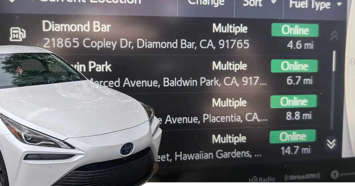 Finding Fuel Stations with mirai app